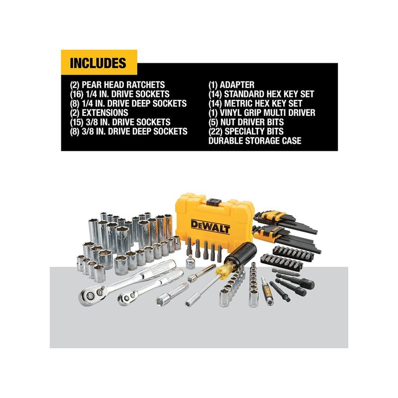 Kit de Ferramentas Mecânicas DEWALT 108 Peças - Conjunto de
